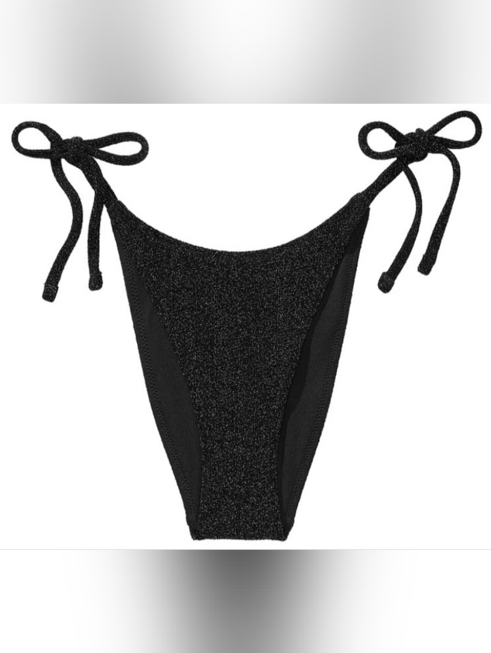 XS S Victoria's Secret Swim Side Tie Brazilian Bikini Set Black